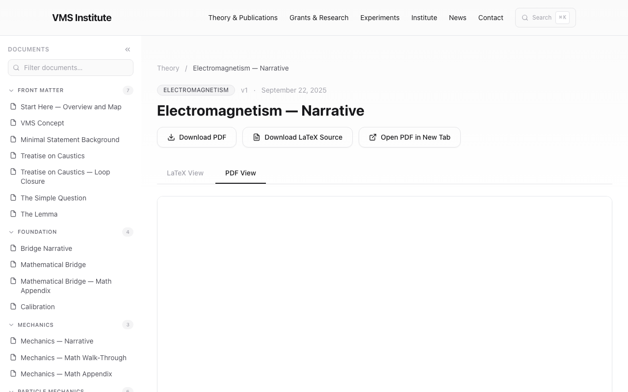 Electromagnetism — Narrative
